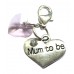 Mum To Be Clip on Charm with Pink Crystal 